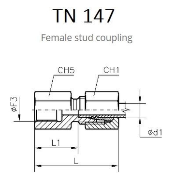 TN147 Переходной адаптер (штуцер труба-гайка)