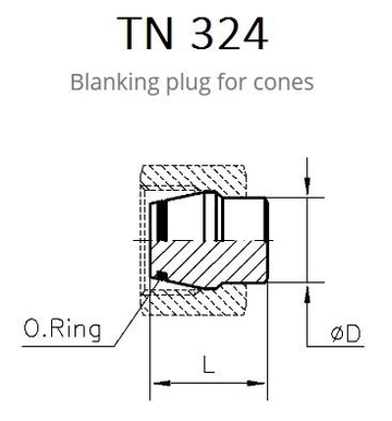 TN324 Трубная заглушка для соединения TN87 с O-Ring уплотнением